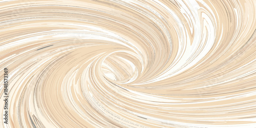Abstract background with a smooth cream and chocolate swirl pattern featuring a liquid spiral motion and creamy brown texture for a sweet dessert design wallpaper.