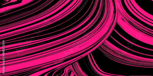 An abstract purple and pink background design features a motion texture of light waves, swirling lines, and energetic vector patterns to create a vibrant artistic wallpaper illustration.