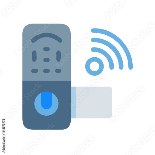 Stylized illustration of a smart USB adapter with Wi-Fi connectivity symbol