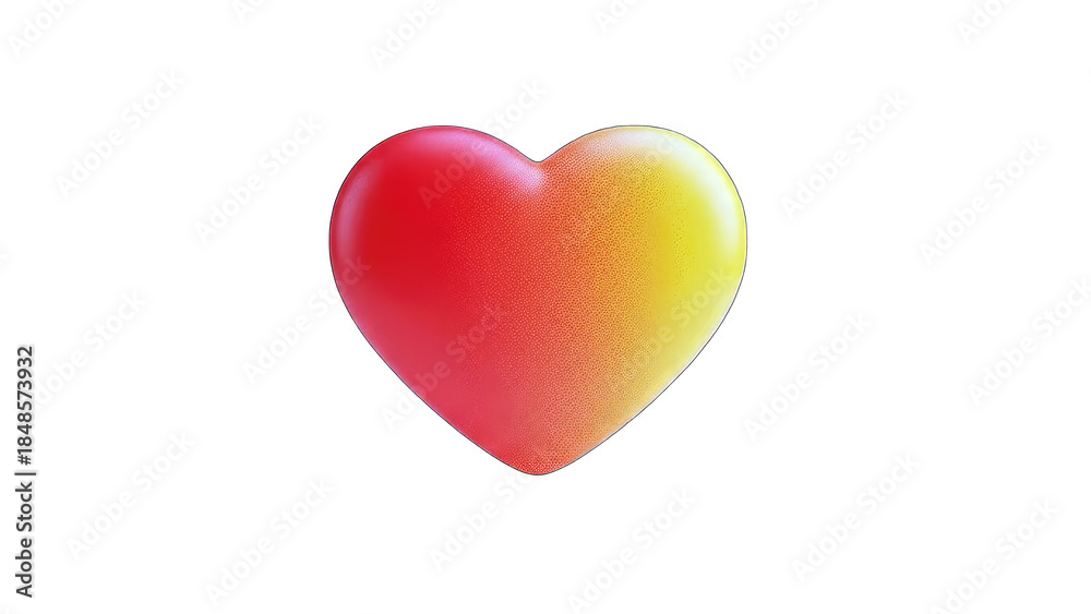 Fototapeta premium Gradient Heart on White Background