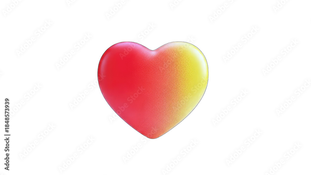 Fototapeta premium Gradient Heart on White Background