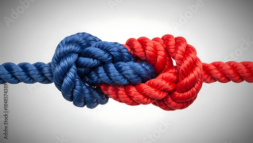 Agreement and cooperation as a bipartisan or bipartisanship trust concept and connected symbol as tw