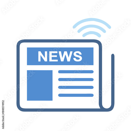 Digital Newspaper Icon Representing Online News and Information Delivery System
