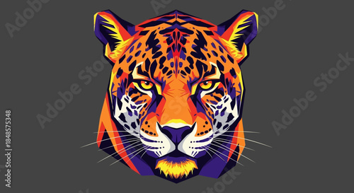 Jaguar head portrait with transparent background