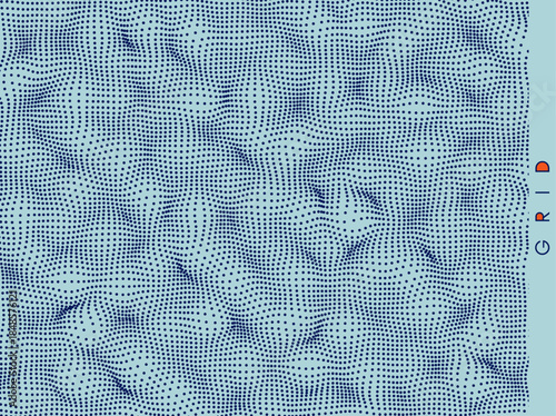Abstract background. Dynamic particles. Grid surface. Texture. Illustration for brochure, poster, cover, card, presentation, flyer or banner.