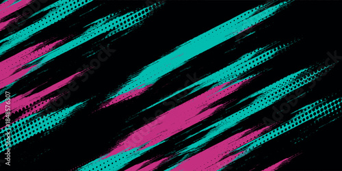 Car sticker wrap banner abstract sporty lines pink blue greenish grunge color combination brush storm thunder modern pattern racing motorsport.