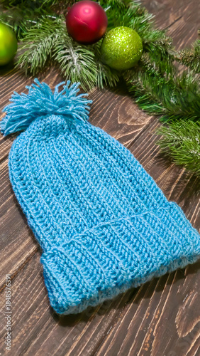 Knitting patterns and details for sweaters, hats, and other crocheted items.