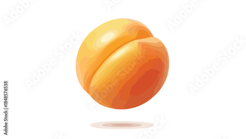 Vibrant orange apricot illustration with subtle shadow, a fresh and healthy fruit emblem for natural goodness