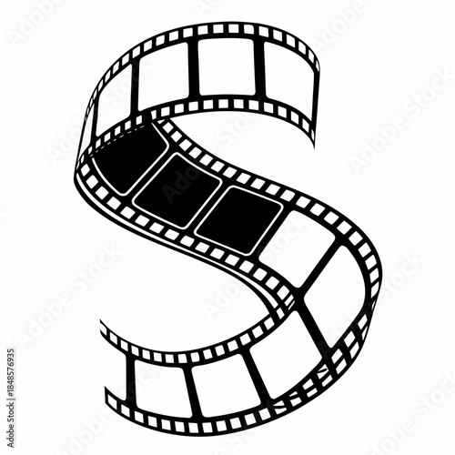 "S" Filmstrip: A Visual Metaphor for Cinema and Media.

