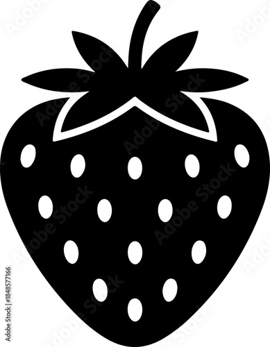 Strawberry  Silhouette Vector Art