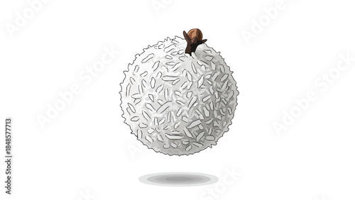 Artistic illustration of a delightful white truffle dessert adorned with fragrant clove spice