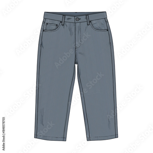 Gray casual pants front view isolated.