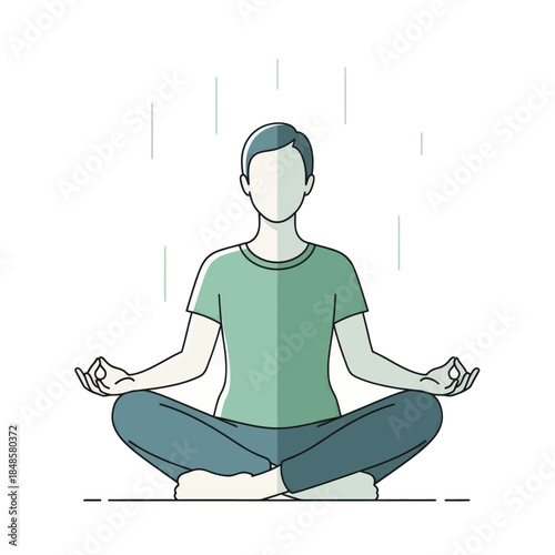 Calm Meditating Person Seated in Lotus Pose 1.