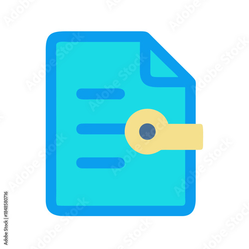 Locked document icon illustration emphasizing secure file access and data protection