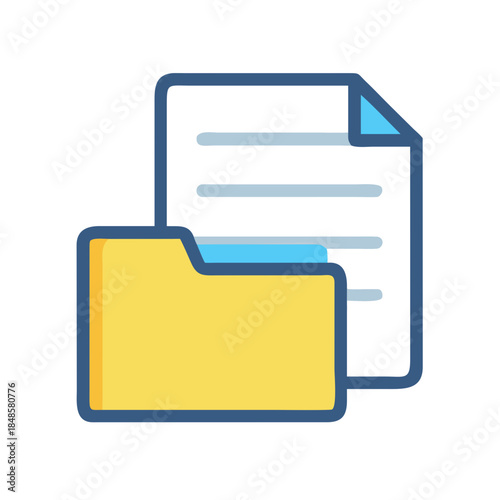 Minimalistic folder and document icon symbolizing organization, file management, and efficient workflow.