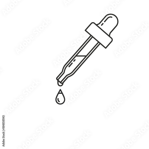 Minimalist Droplet From Pipette With Liquid.