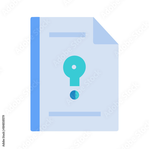 Question Mark Document Illustration: Uncertainty and Information Needs Visualized in Clean Flat Design
