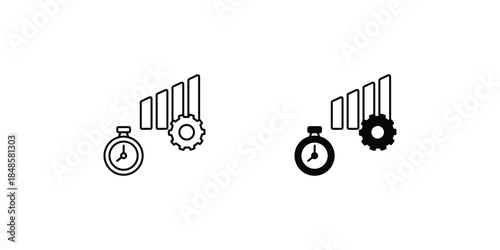 Efficiency set icon with white background vector stock illustration
