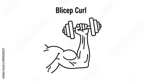 Illustration of bicep curl exercise