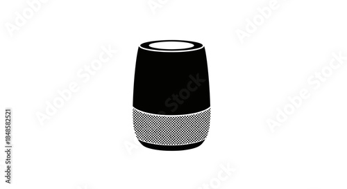 Black wireless smart speaker device.