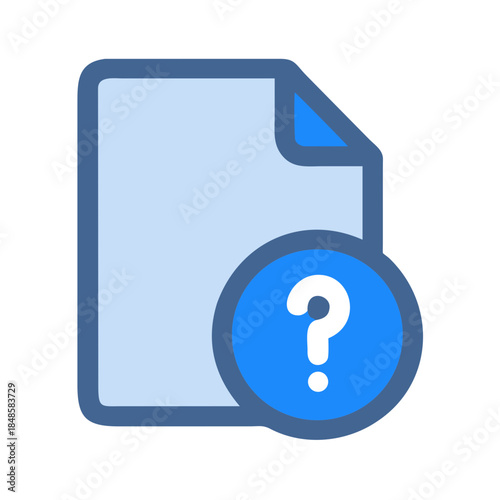 Document with question mark: Concept of information needed or missing files