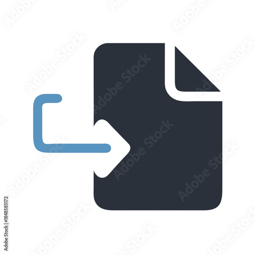 File transfer graphic: Document icon with arrow indicating successful data import