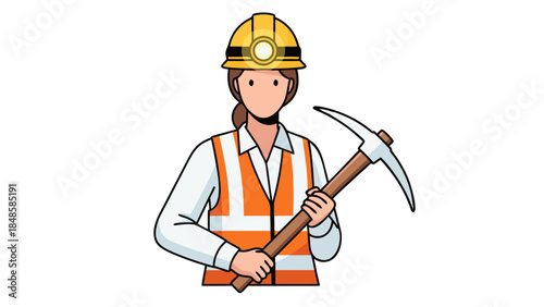 cartoon builder with helmet