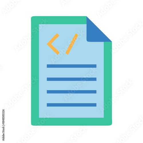 Code file graphic illustration with code snippet and text placeholders on black