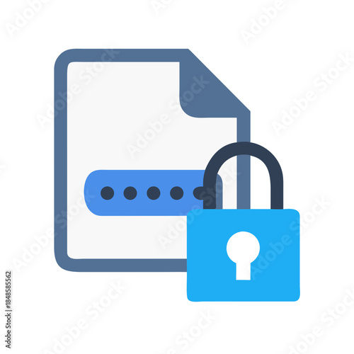 Secure File with Padlock Icon, representing Data Protection and Confidentiality