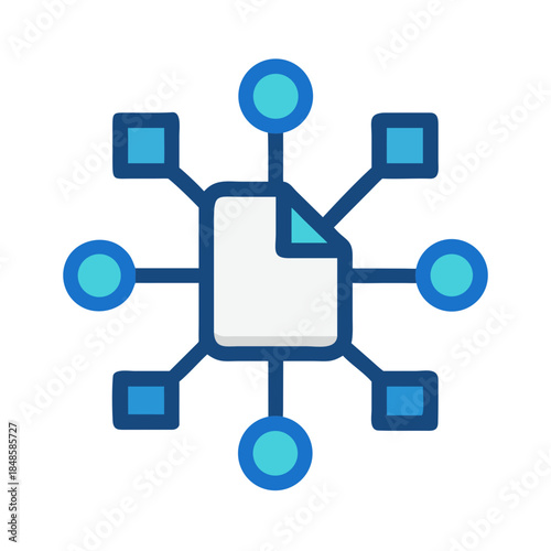 File network icon with circle and square nodes representing linked resources