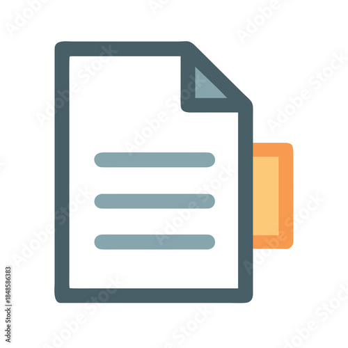 Minimalist document icon with attached tab for file management applications