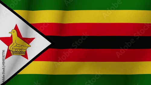 Wallpaper Mural The flag the Republic of Zimbabwe. The evolving national flag the Zimbabwe in 3d format. 1080p HD animation for presentation Torontodigital.ca