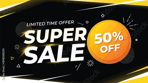 Super Sale Mega Discount Advertising Template for Online Shopping and Retail Promotion