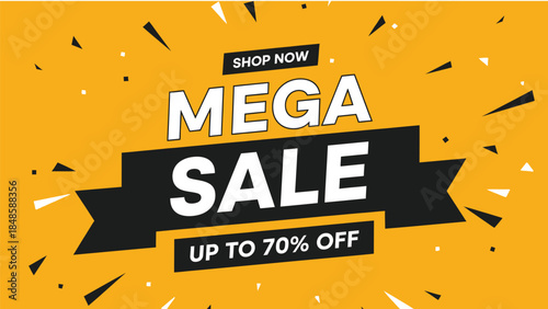 Mega Sale Big Discount Advertising Template for Online Shopping and Retail Promotion