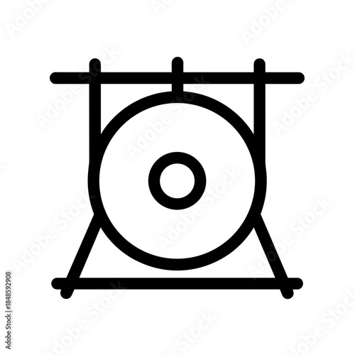 Minimalist gong percussion instrument vector icon