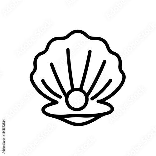 Minimalist oyster seafood vector icon