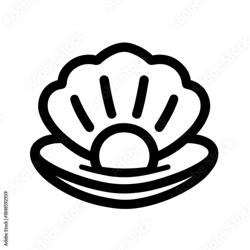 Minimalist oyster seafood vector icon