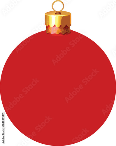 A glossy red christmas ornament with the words merry christmas written on