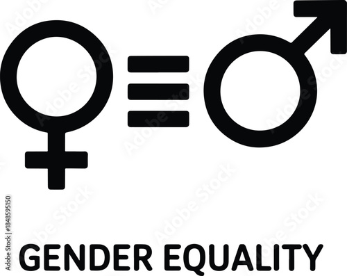 Gender equality illustration with male and female symbols