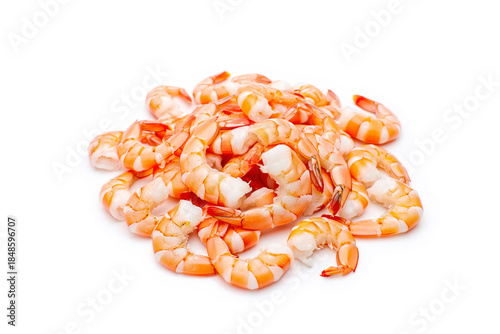 prepared shrimp isolated on a white background
