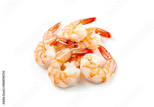prepared shrimp isolated on a white background