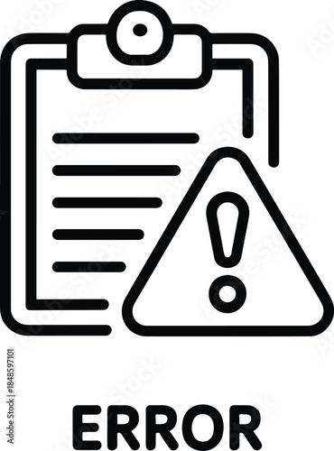 Error icon with clipboard showing issue