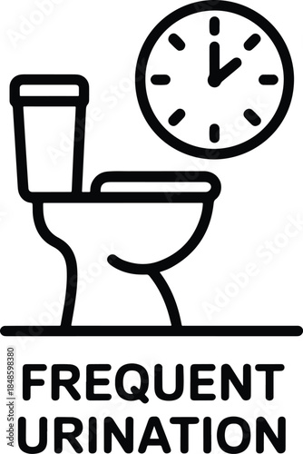 Frequent Urination Concept with Clock and Toilet