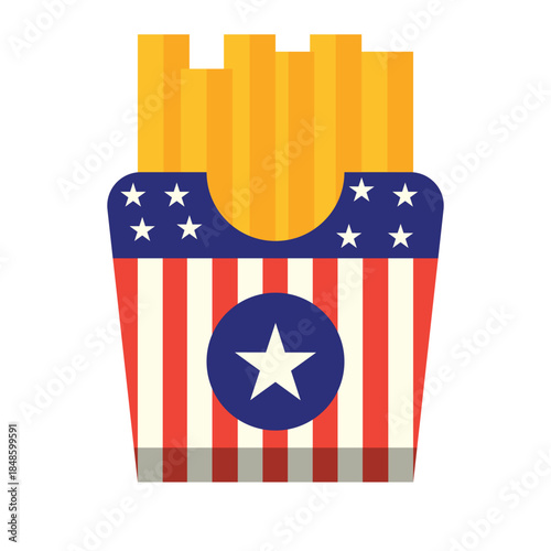 American fries isolated on white background