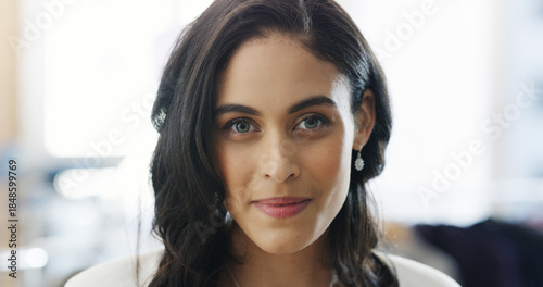 Wallpaper Mural Internship, portrait or woman in office with smile, pride or professional growth in workplace goals. Confidence, about us or employee in agency with new job, work or opportunity in career development Torontodigital.ca