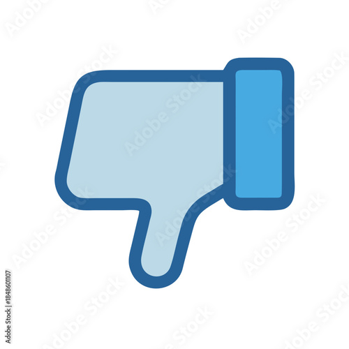Minimalist thumbs down icon on black background symbolizing disapproval or dislike