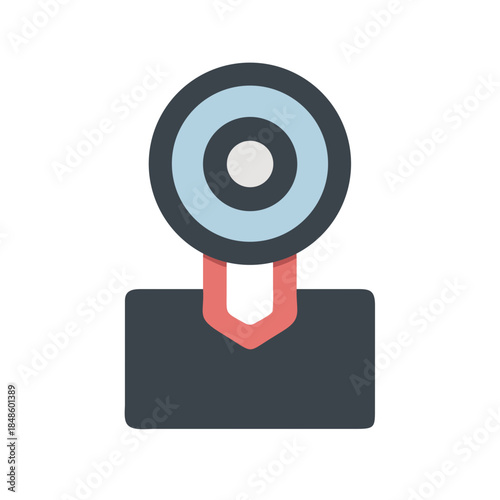 Flat vector illustration of a simple computer webcam over a black background