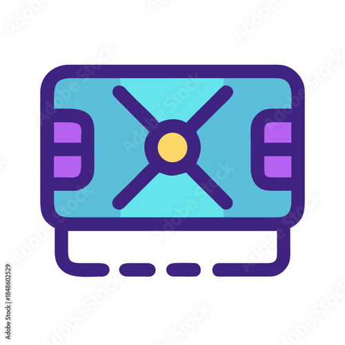 Air hockey table vector illustration with neon highlights and flat design style