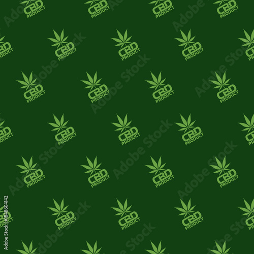 CBD marijuana seamless pattern isolated on color background