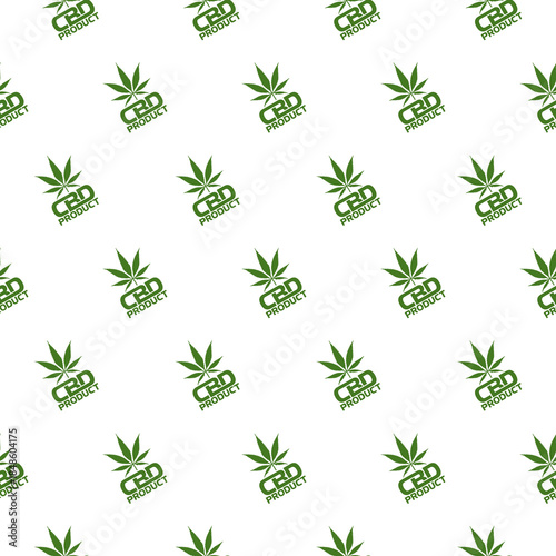CBD marijuana seamless pattern isolated on white background